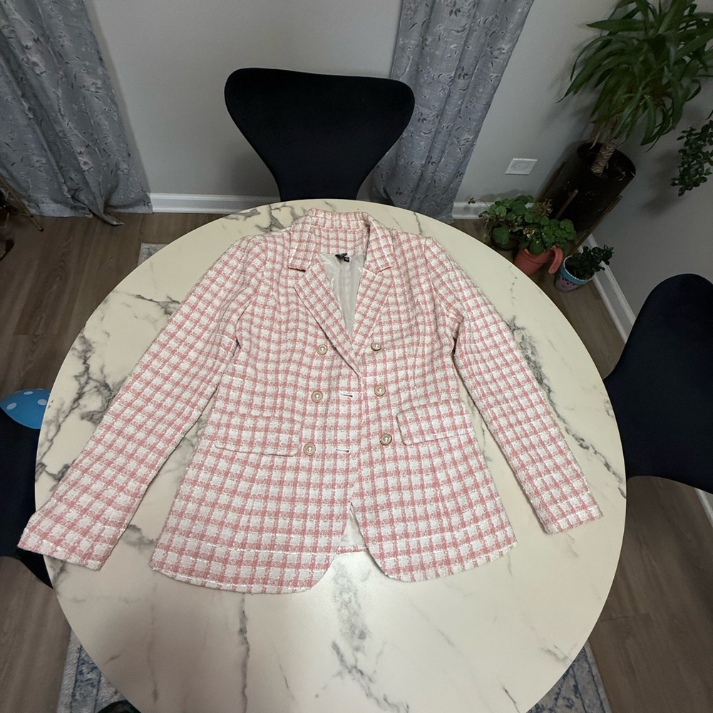 Windsor Pink and White Checkered Blazer - Picture 5 of 6